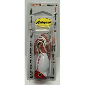 Arbogast Hula Popper G760-01 1/4 oz Fishing Lure Red White Bait Of Champions